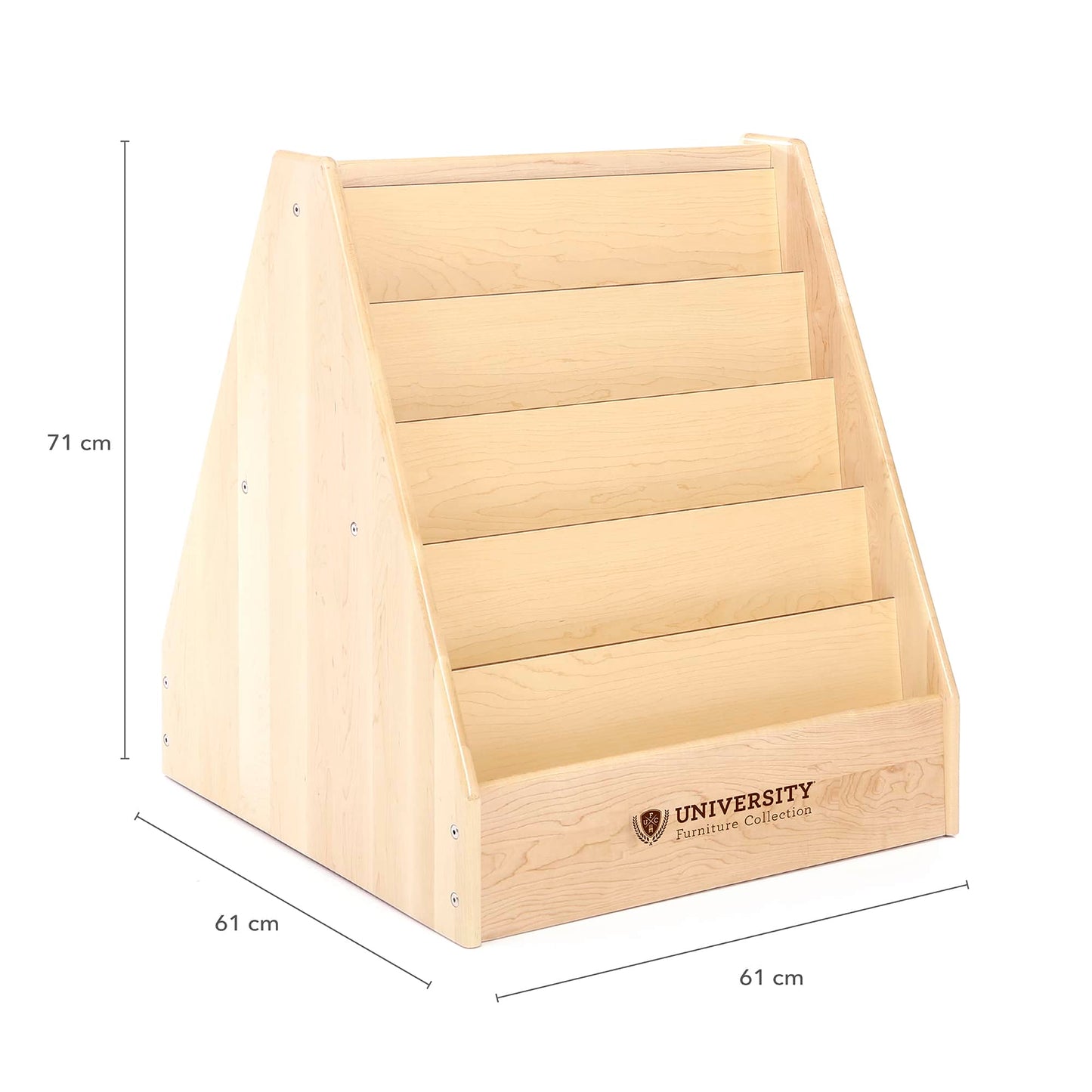 5-Shelf Book Display - Solid Maple - 28"