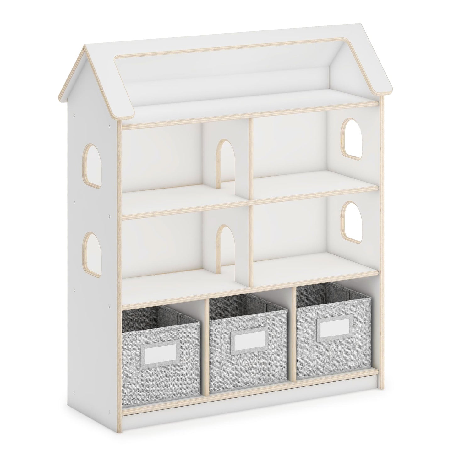 EdQ Dollhouse Bookcase with Bins