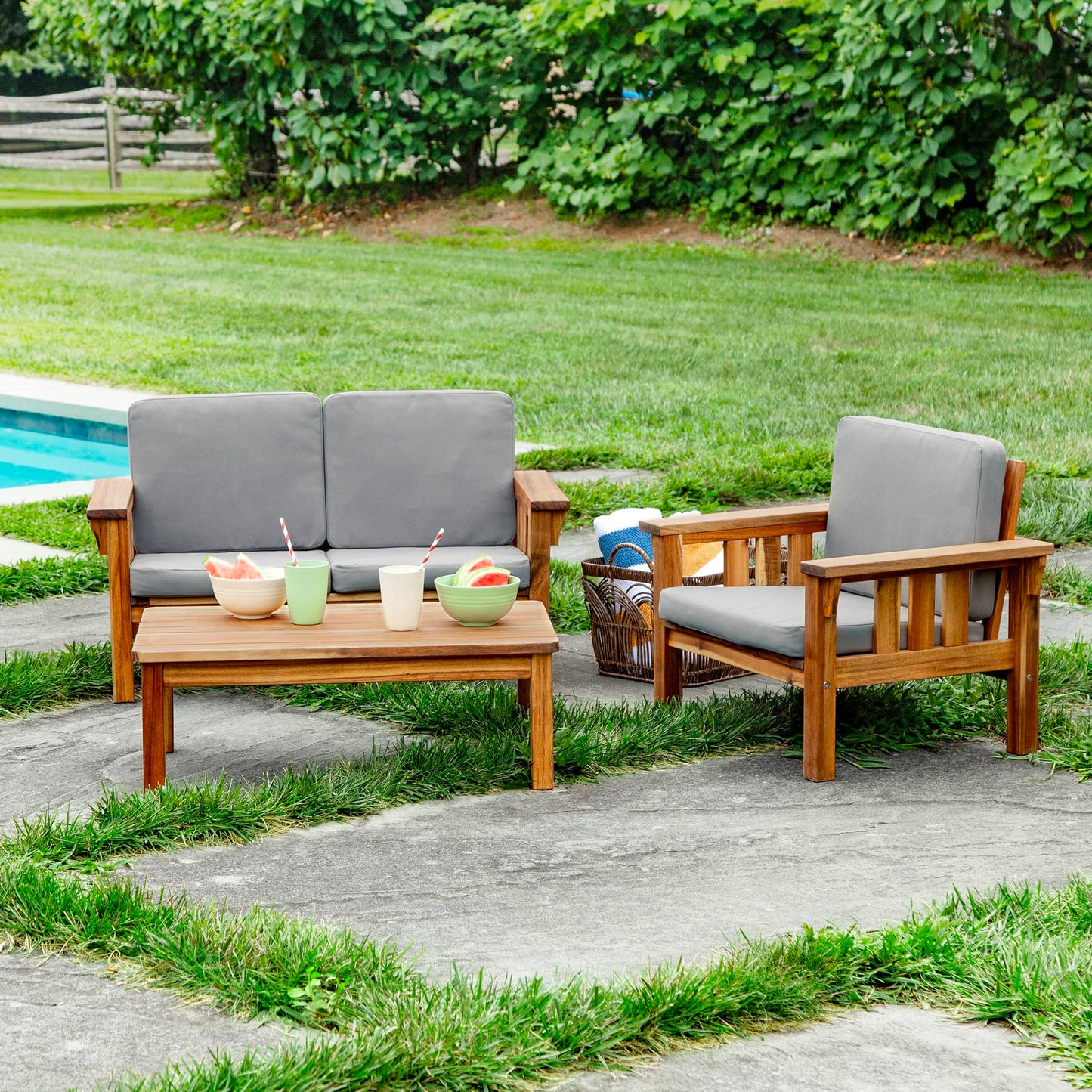 Martha Stewart Kids' Outdoor Couch, Chair and Low Table Set