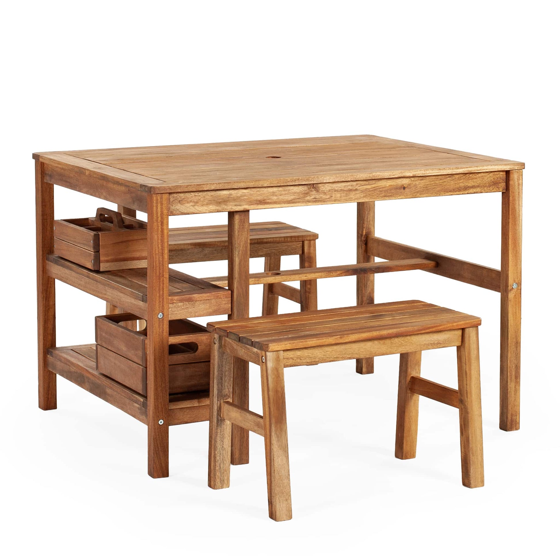 Martha Stewart Kids' Outdoor Craft Table, Benches and Umbrella Set