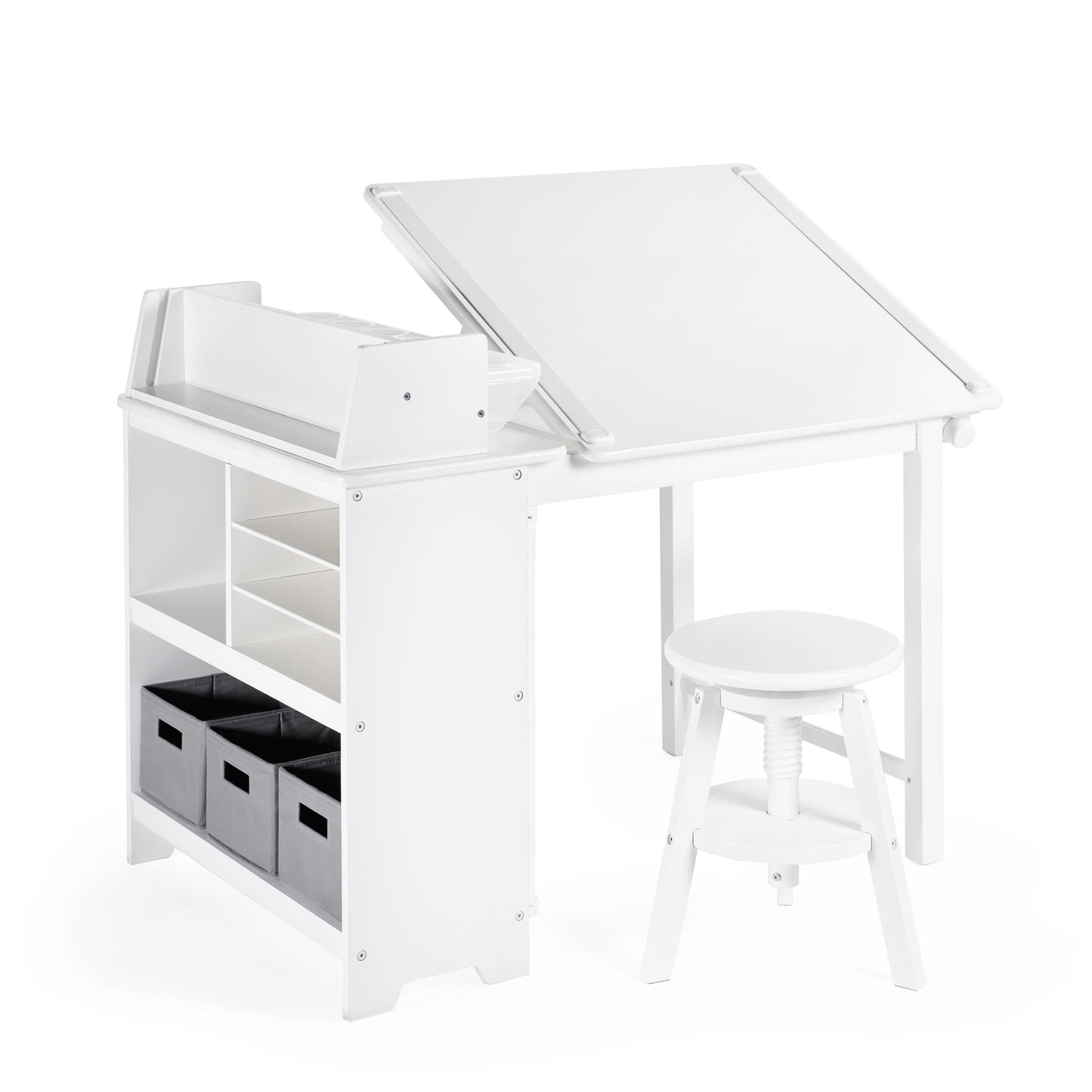 Design Studio - 3 in 1 Art Table, Drafting Table, Easel, and Stool