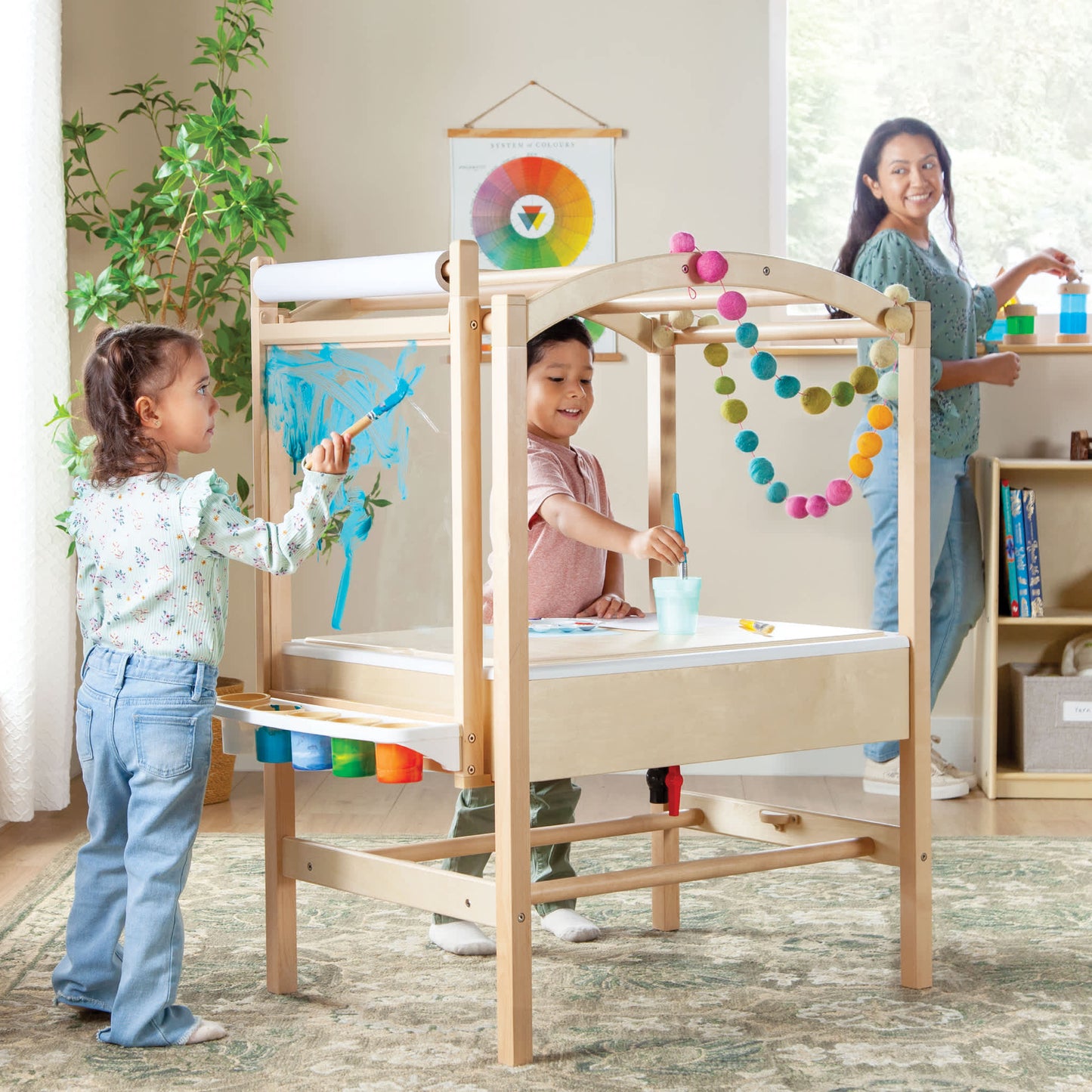 Sensory System - Table with Canopy, Tubes, Clips and Easel
