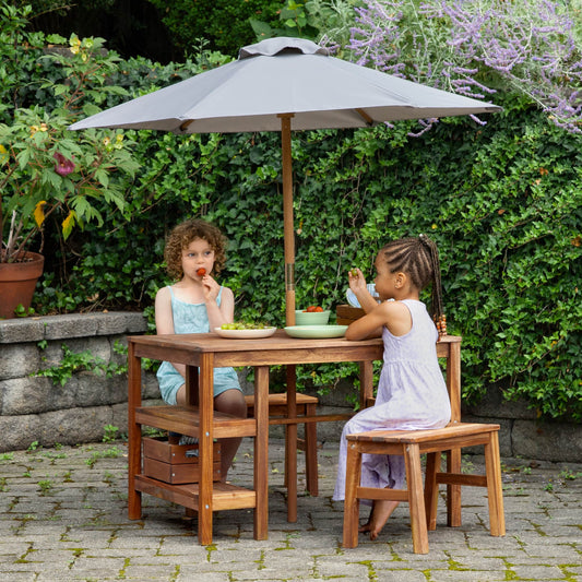 Martha Stewart Kids' Outdoor Craft Table, Benches and Umbrella Set