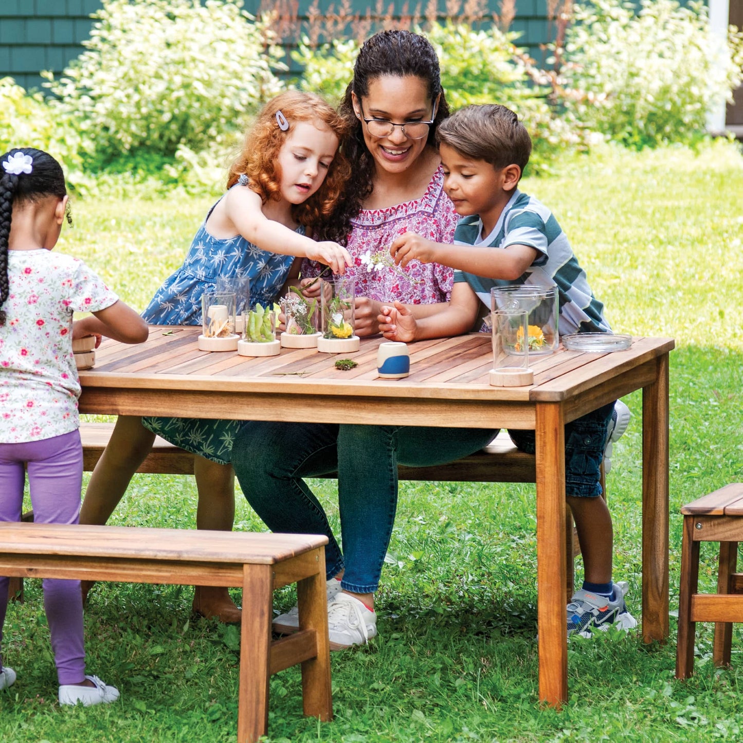Acadia Outdoor Long Table & 48" Bench Set