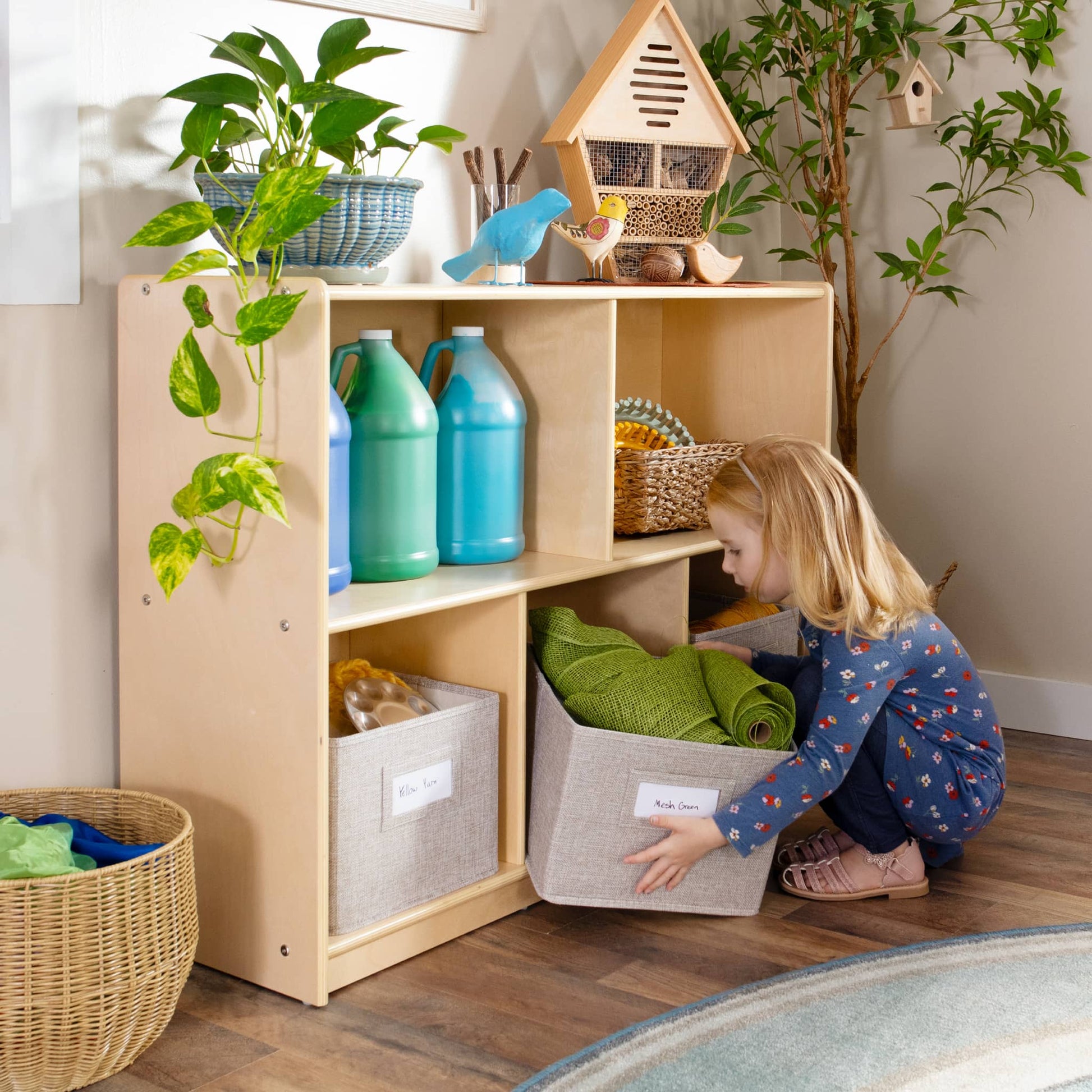 EdQ 2-Shelf 5-Compartment Storage with Bins - 30"