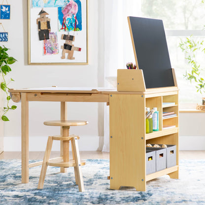 Design Studio - 3 in 1 Art Table, Drafting Table, Easel, and Stool