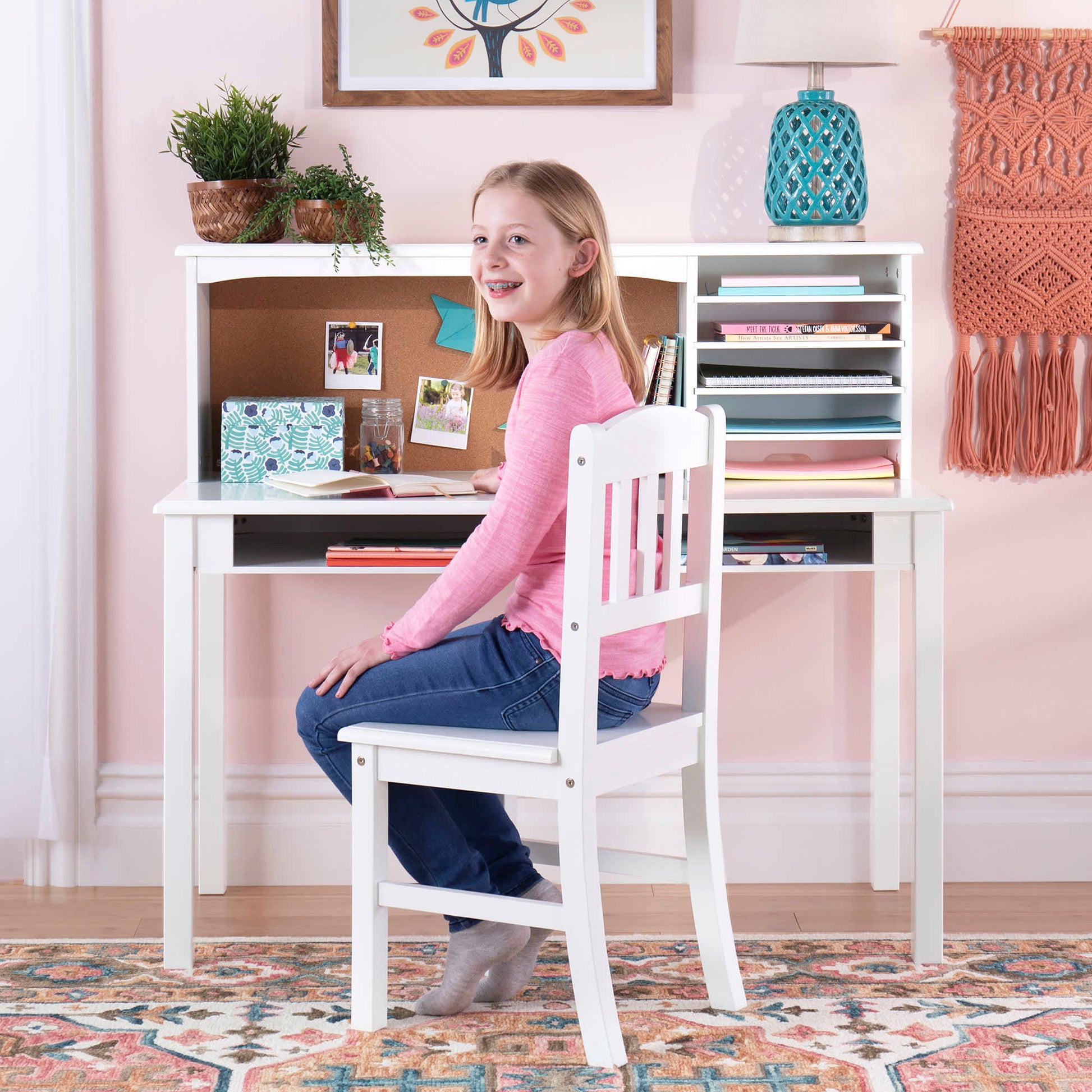 Kids' Media Desk, Hutch and Chair Set