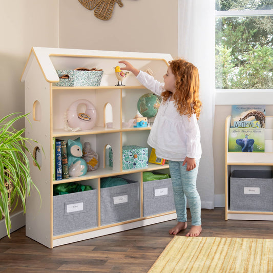 EdQ Dollhouse Bookcase with Bins