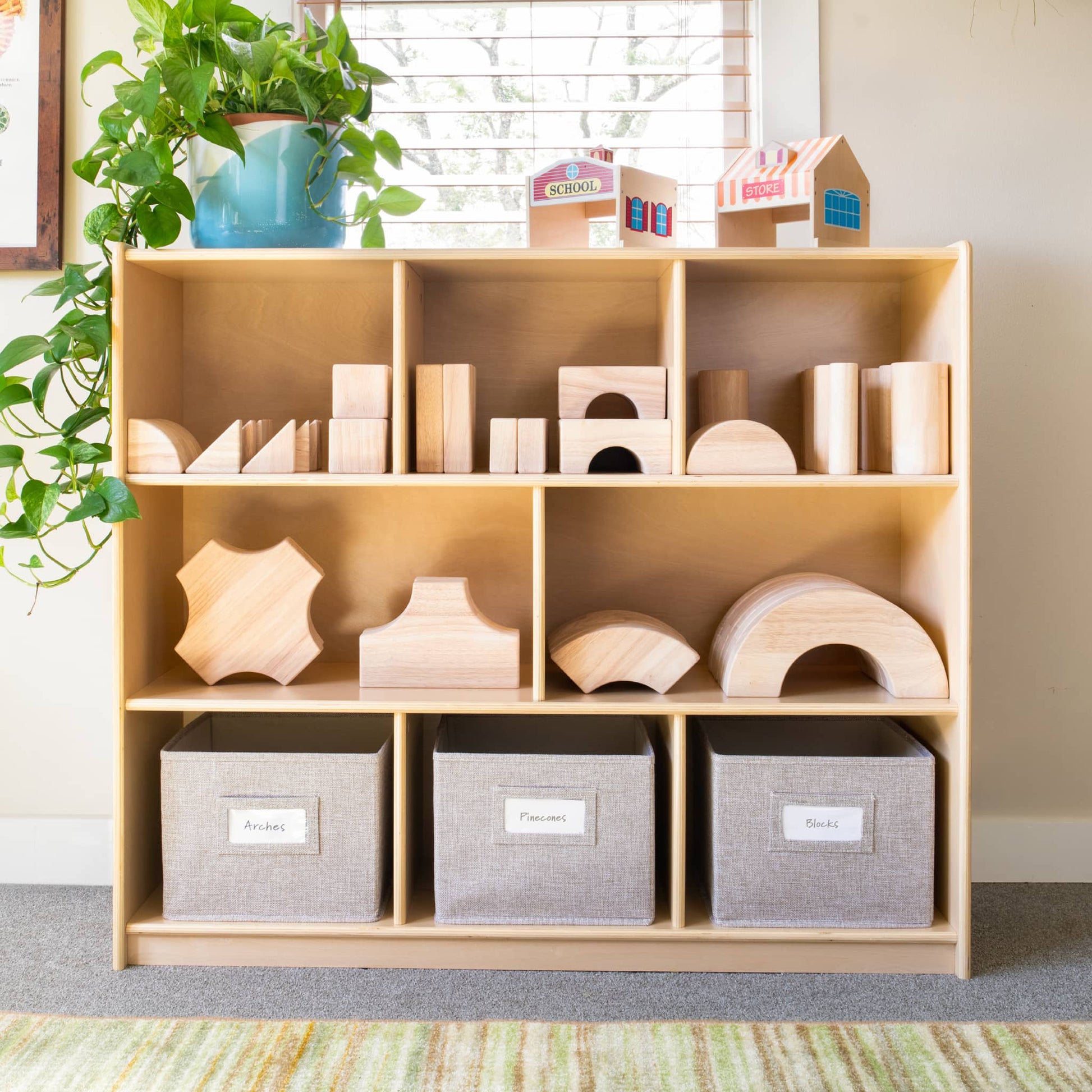 EdQ 3-Shelf 8-Compartment Storage with Bins - 36"