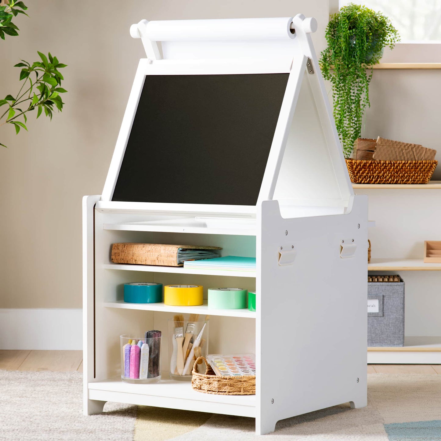 Kids' Desk to Easel Art Cart