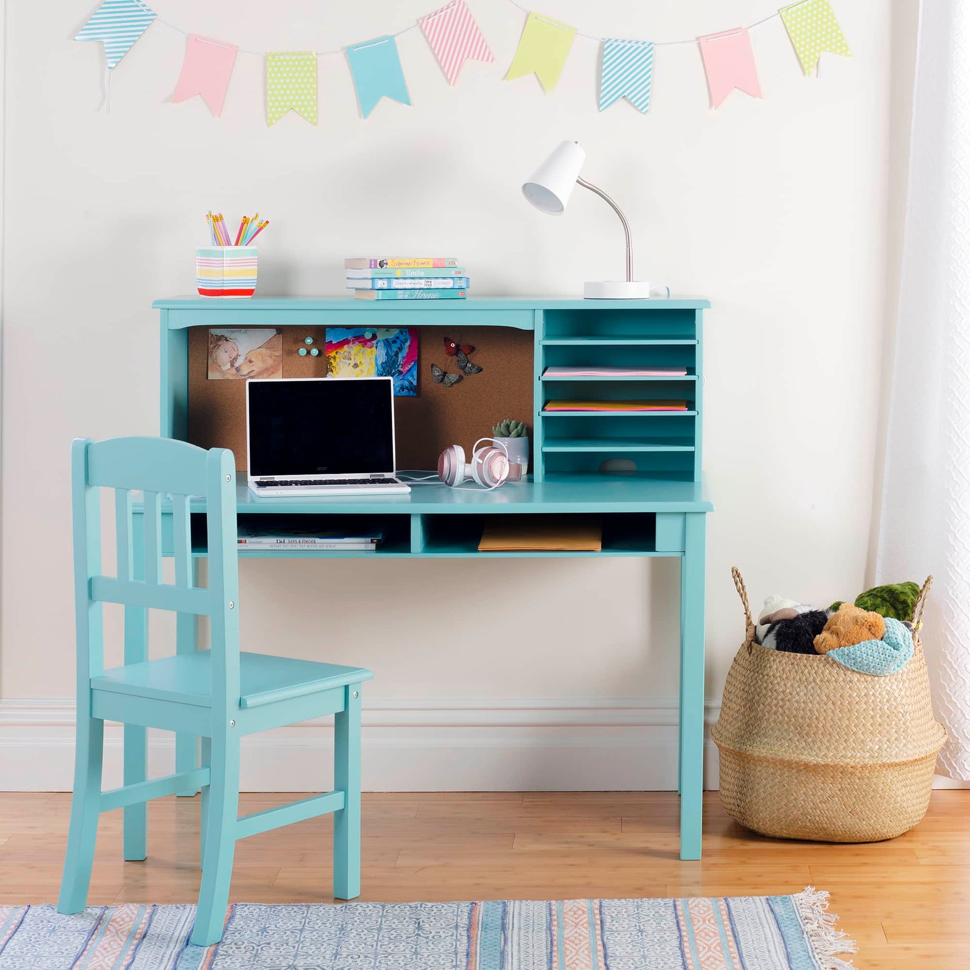 Kids' Media Desk, Hutch and Chair Set